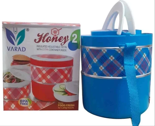 2 container insulated adjustable tiffin with extra conmtainer inside